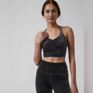 New Athleta Elation black velvet Tank Top Bra XS